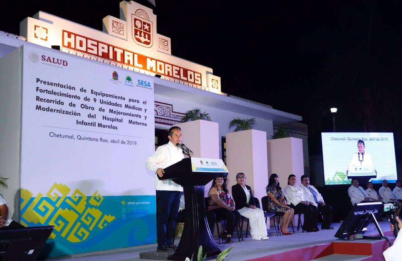 Gobierno de Quintana Roo en coordinación con el gobierno federal invierten recursos en equipo médico por más 141 millones de pesos en unidades médicas