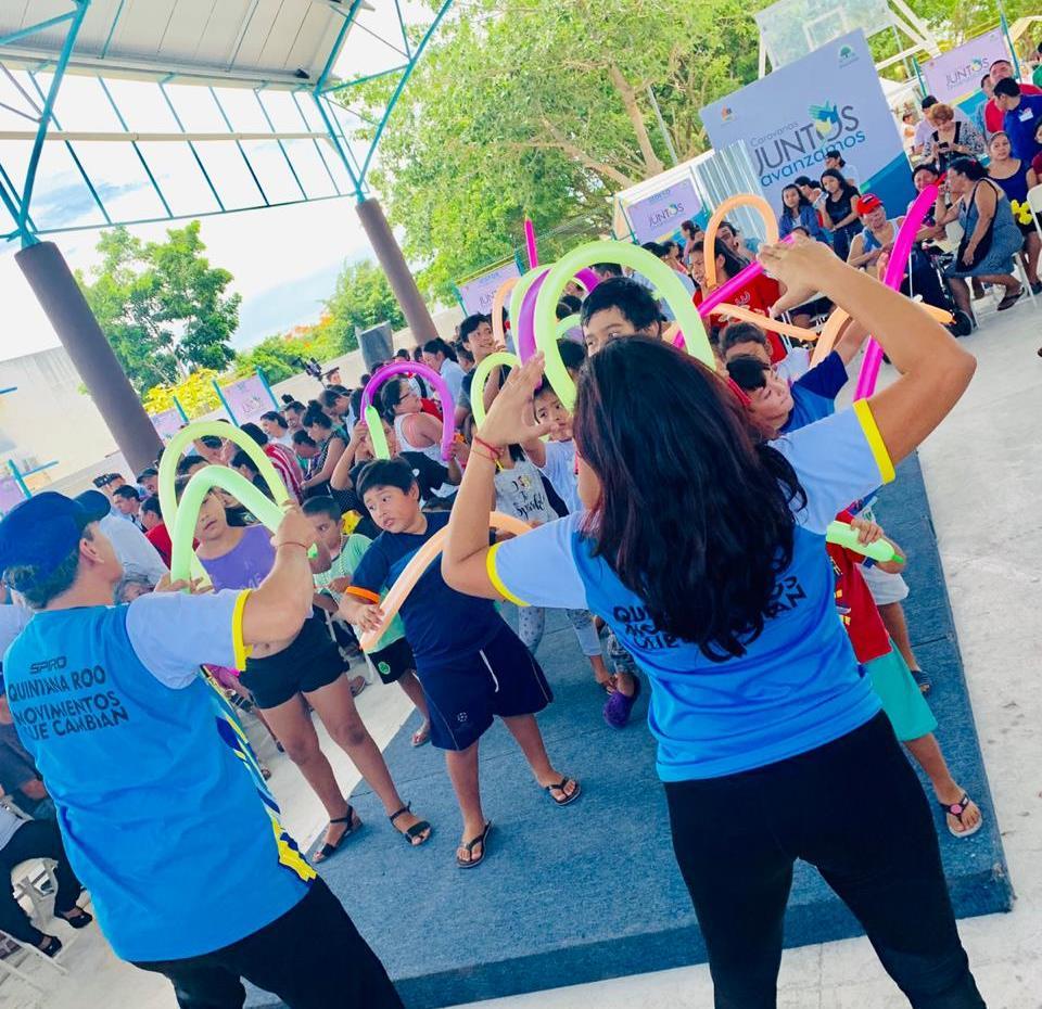 La COJUDEQ promueve la activación física y el deporte en la Caravana Juntos Avanzamos en Cozumel