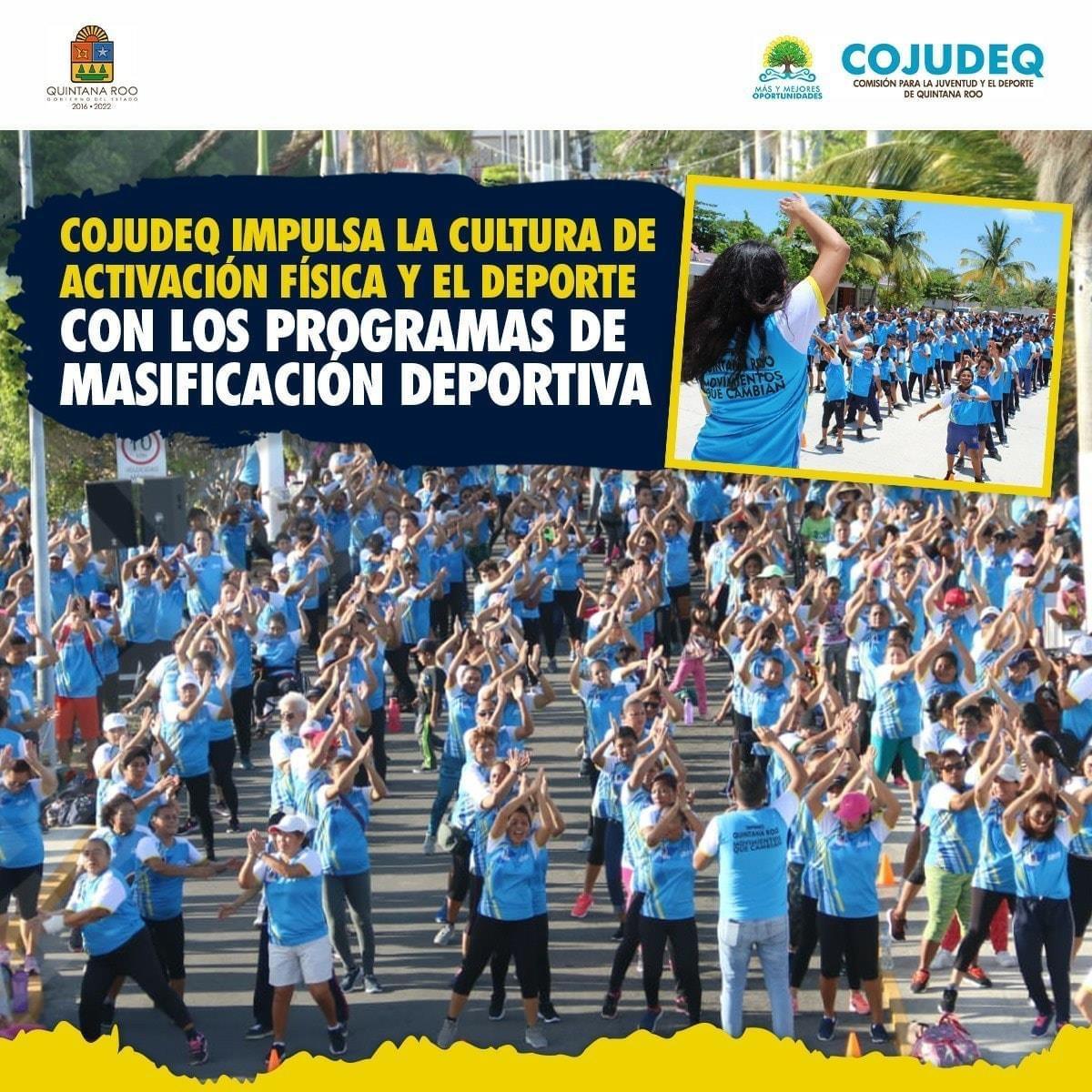 Con los programas de masificación deportiva la COJUDEQ impulsa la cultura de activación física y el deporte para todos los sectores de la sociedad